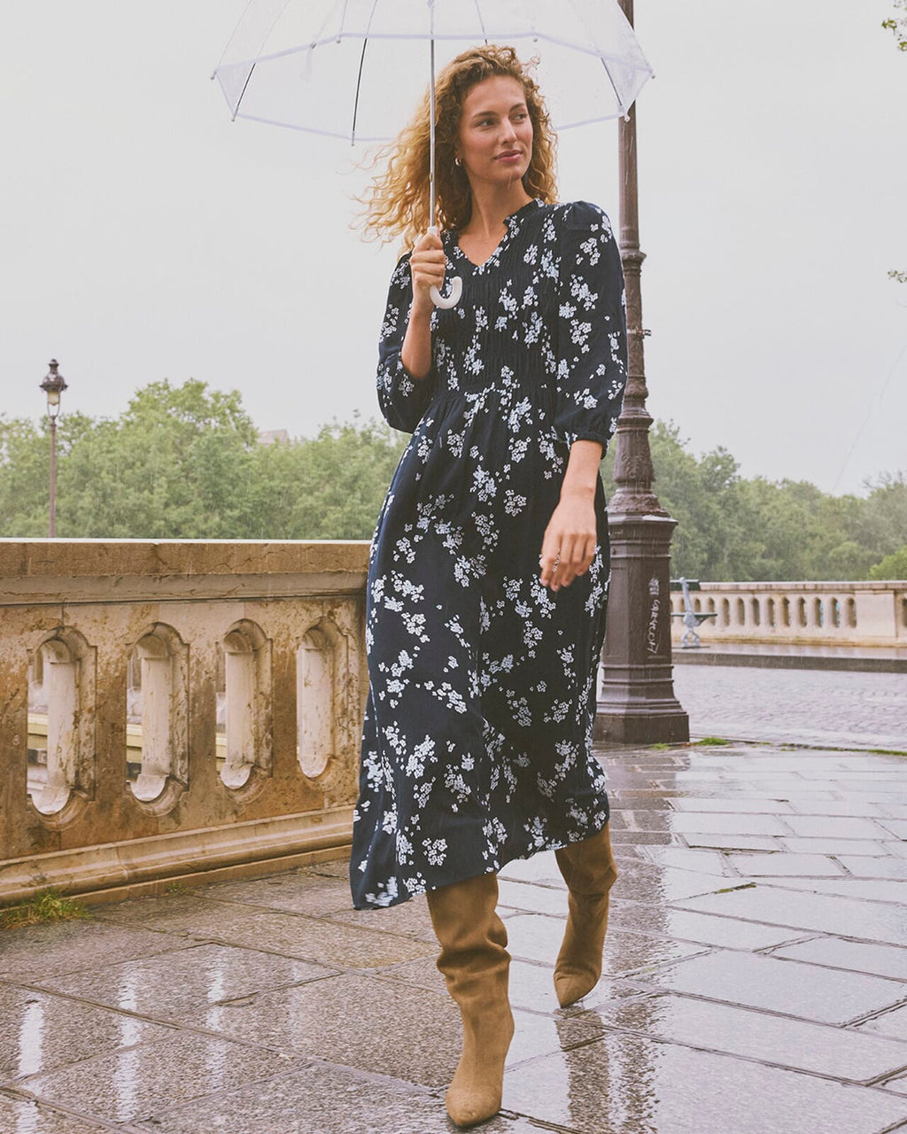 Fransa Midikjole Lalu DR1 - Scatter Floral Salute