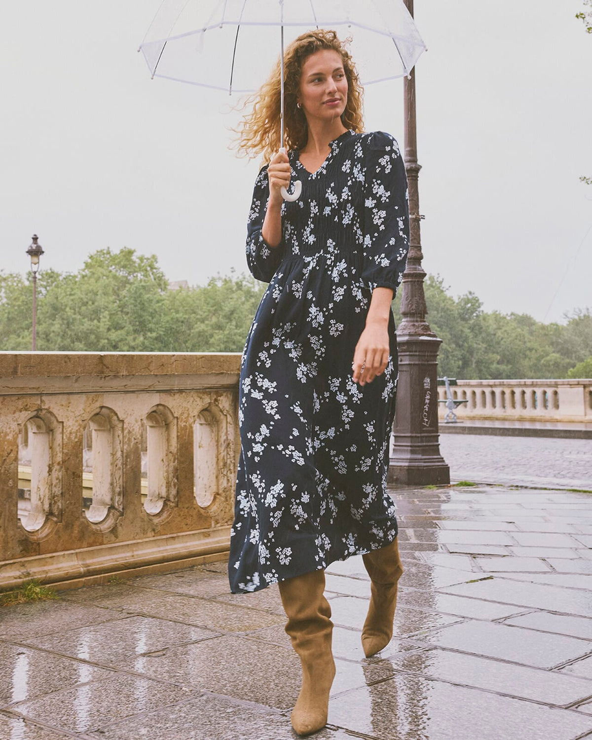 Fransa Midikjole Lalu DR1 - Scatter Floral Salute