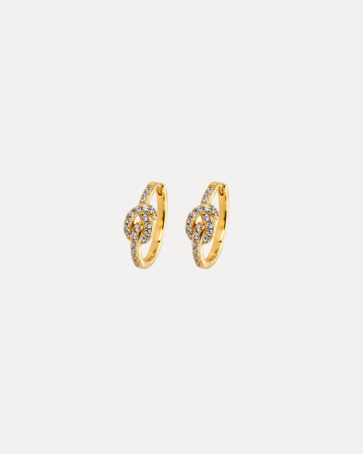 EMILIA By Bon Dep Øreringer Larg Knot - Gold/ White