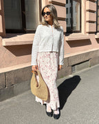 PIECES Heklet Cardigan Bonnie LS - Cloud Dancer