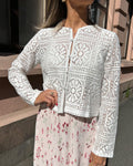 PIECES Heklet Cardigan Bonnie LS - Cloud Dancer