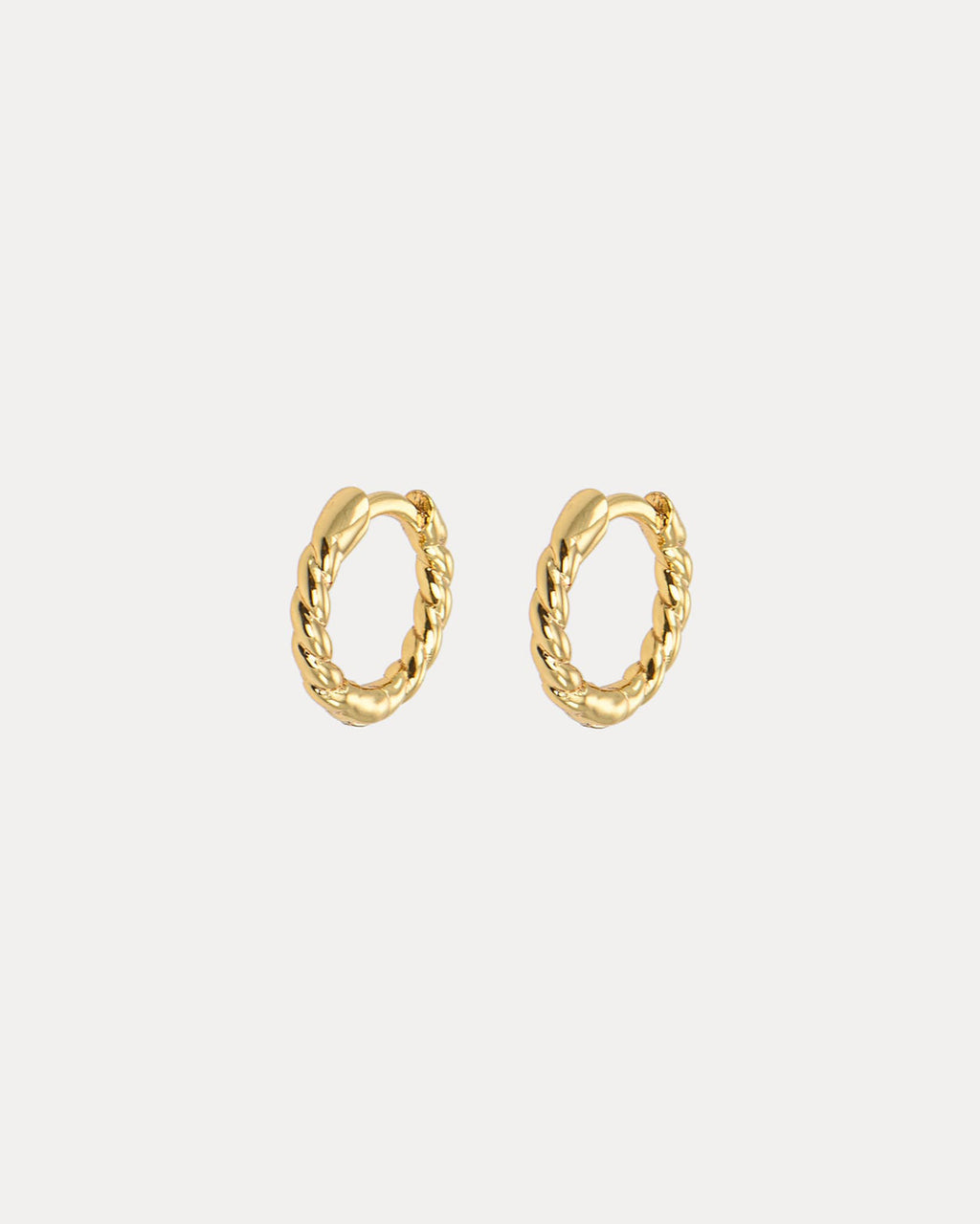 Emilia By Bon Dep Øreringer X-small twisted hoops - Gold
