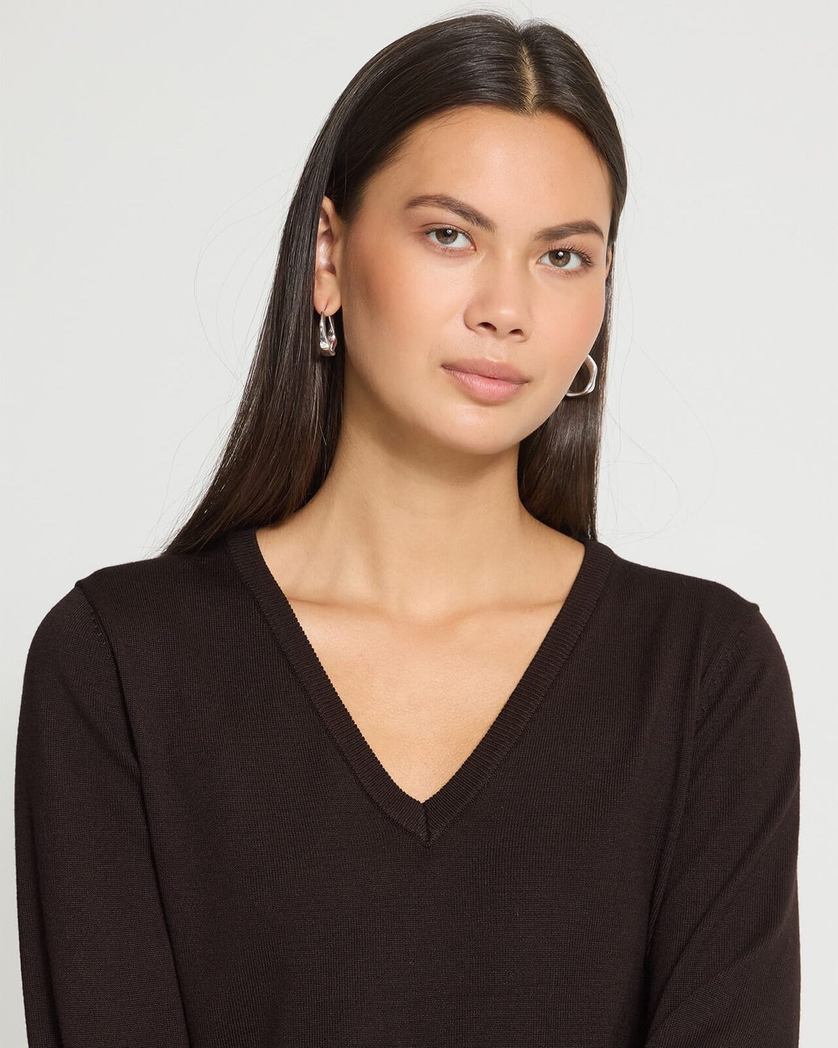 ICHI Genser Luls V-neck LS - Chocolate Torte