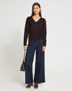 ICHI Genser Luls V-neck LS - Chocolate Torte