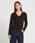 ICHI Genser Luls V-neck LS - Chocolate Torte