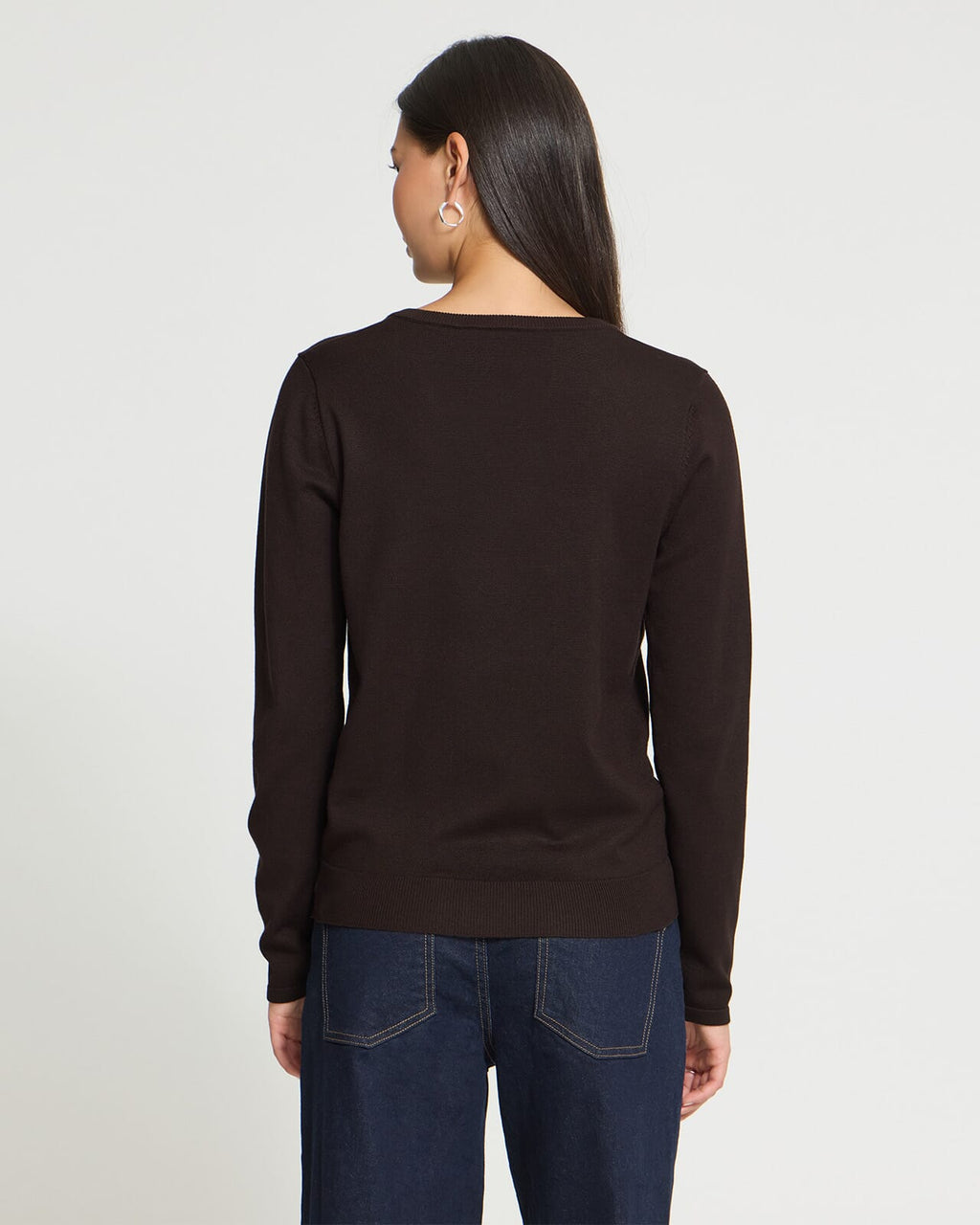 ICHI Genser Luls V-neck LS - Chocolate Torte