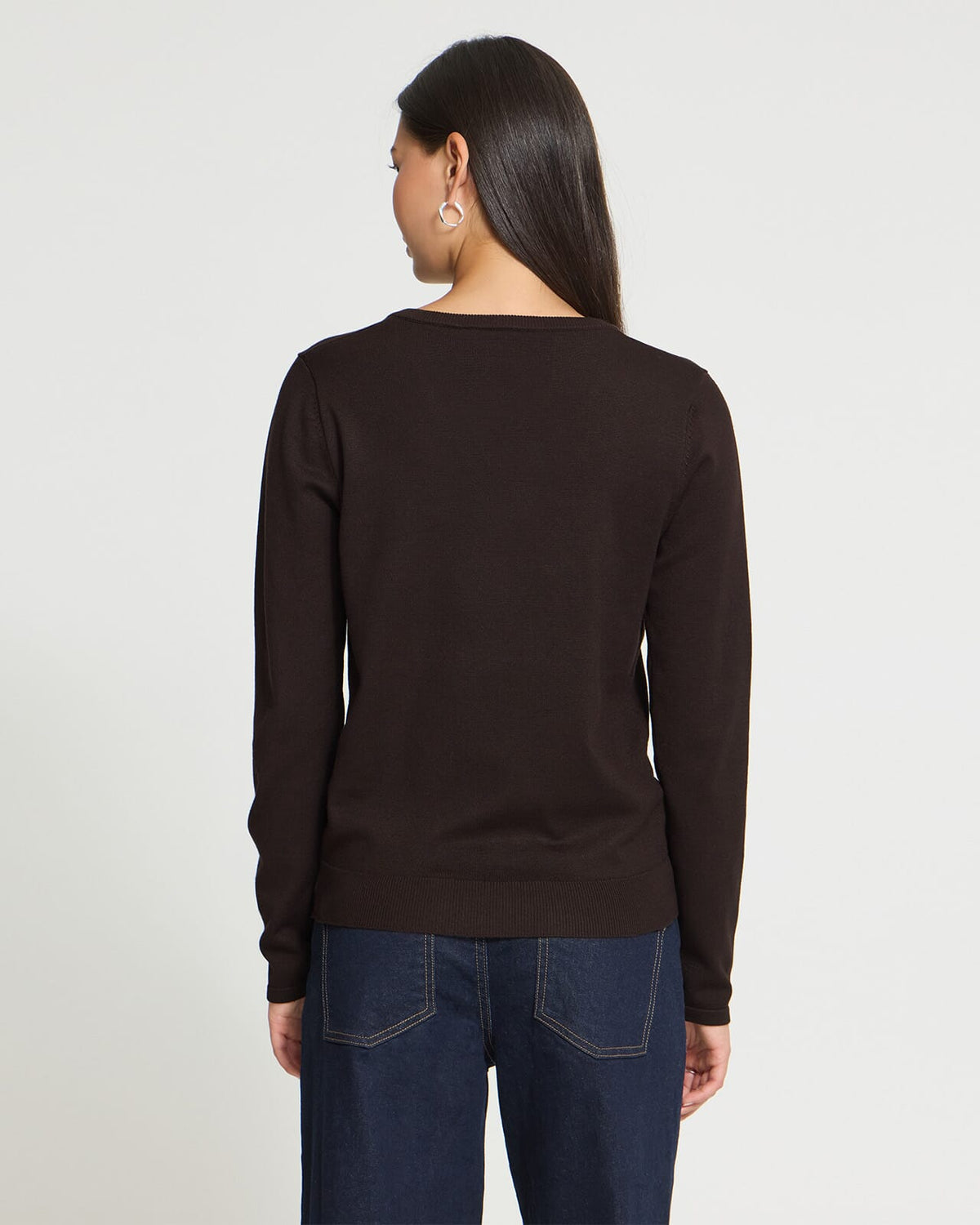 ICHI Genser Luls V-neck LS - Chocolate Torte