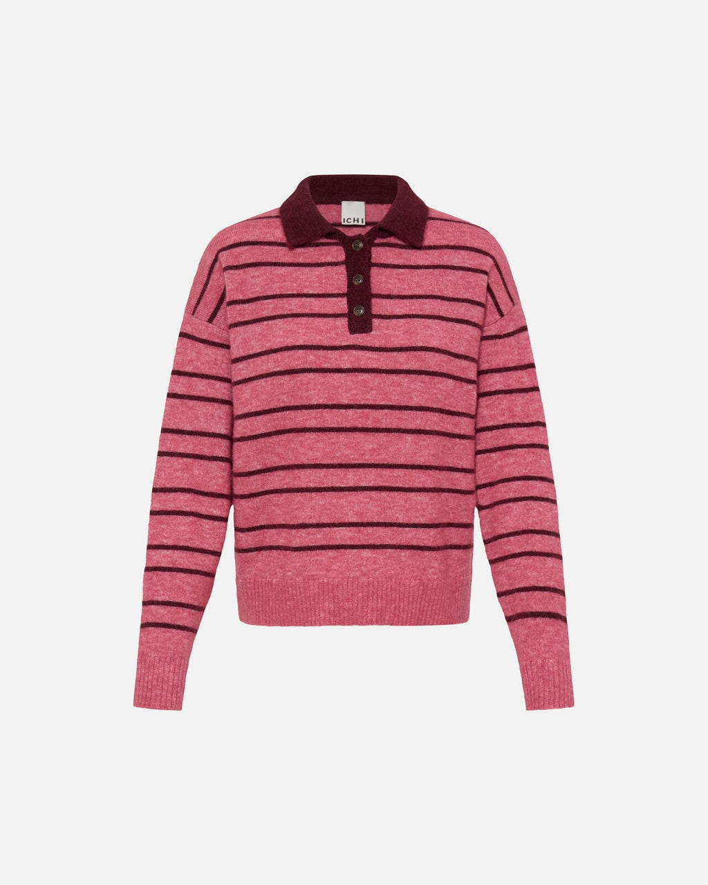 ICHI Strikkegenser Sage LS - Fruit Dove/ Zinfadel Stripe