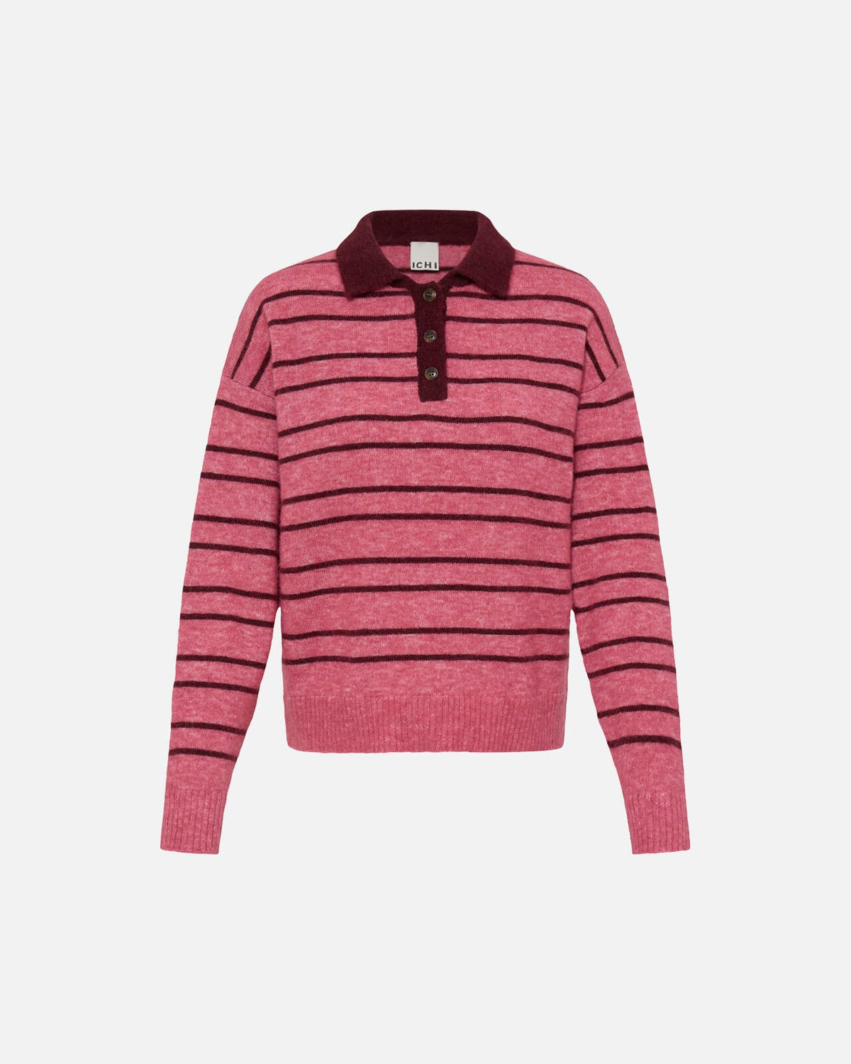 ICHI Strikkegenser Sage LS - Fruit Dove/ Zinfadel Stripe