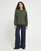 ICHI Bluse Gilvis SH2 - Black/ Green Flower