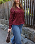 VERO MODA Satengskjorte Miro LS Shirt - Windsor Wine