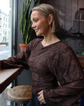 ONLY Topp Nadia L/S Ruching - Coffee Bean