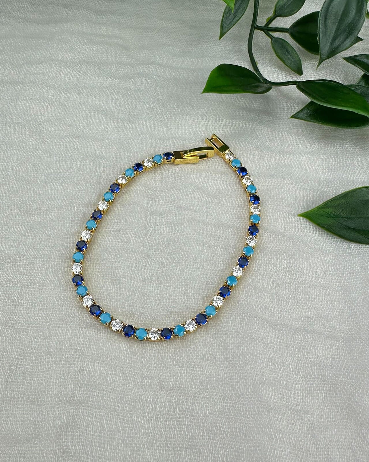 Orelia Armbånd Mixed Blue And Crystal - Gold