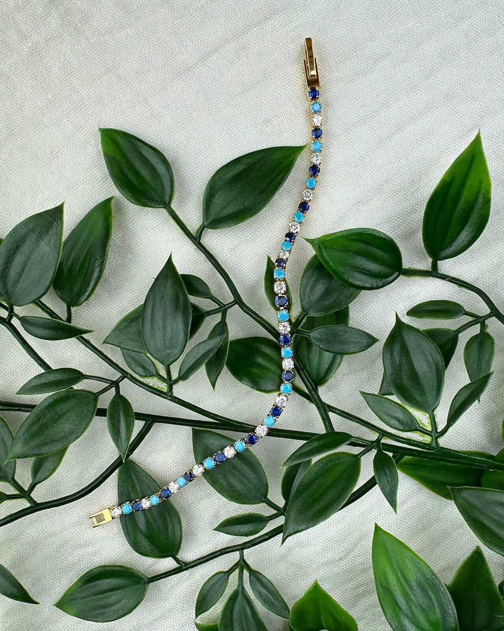 Orelia Armbånd Mixed Blue And Crystal - Gold