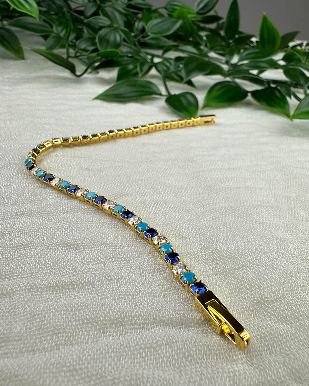 Orelia Armbånd Mixed Blue And Crystal - Gold