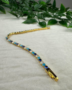 Orelia Armbånd Mixed Blue And Crystal - Gold