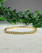 Orelia Armbånd Armbånd Tennis - Gold/ Apple Green