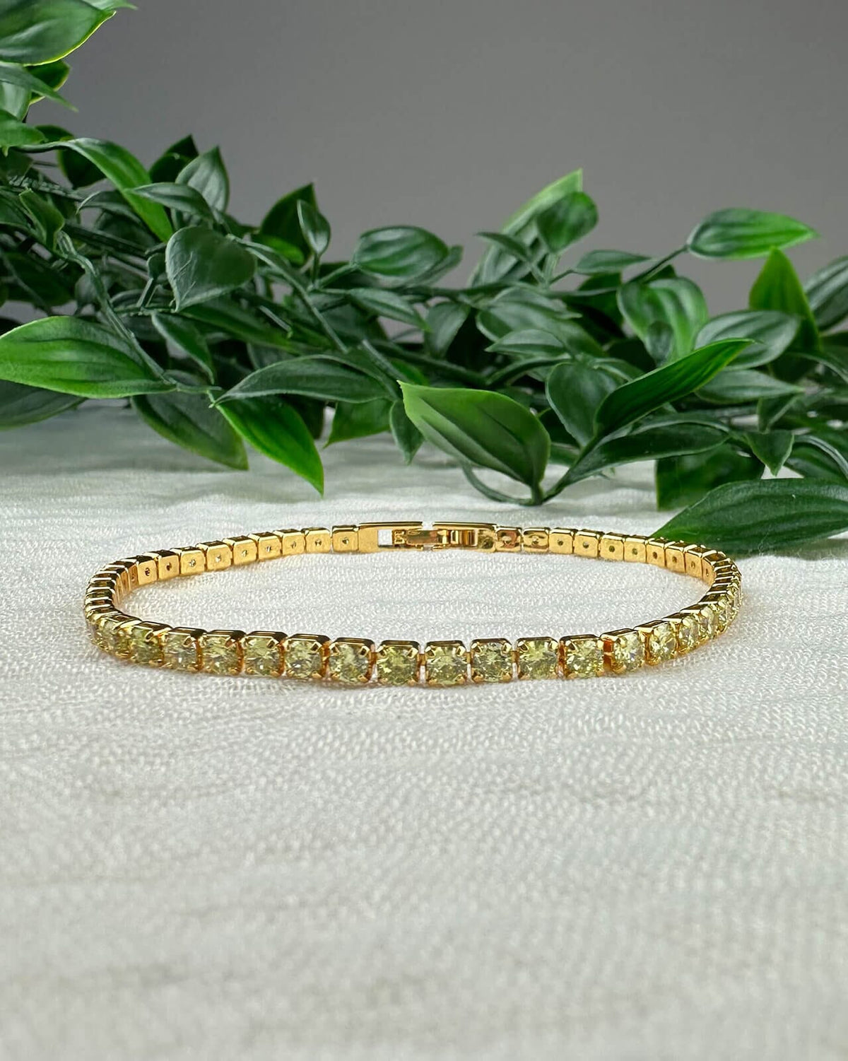 Orelia Armbånd Armbånd Tennis - Gold/ Apple Green