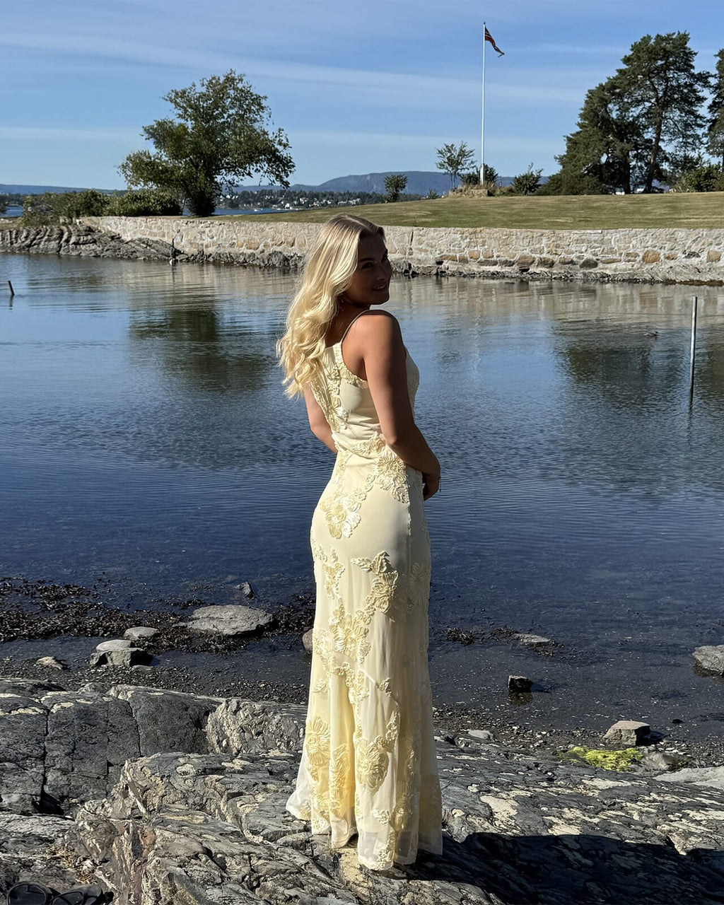 VERO MODA Maxikjole Quinn SL Maxi - Mellow Yellow