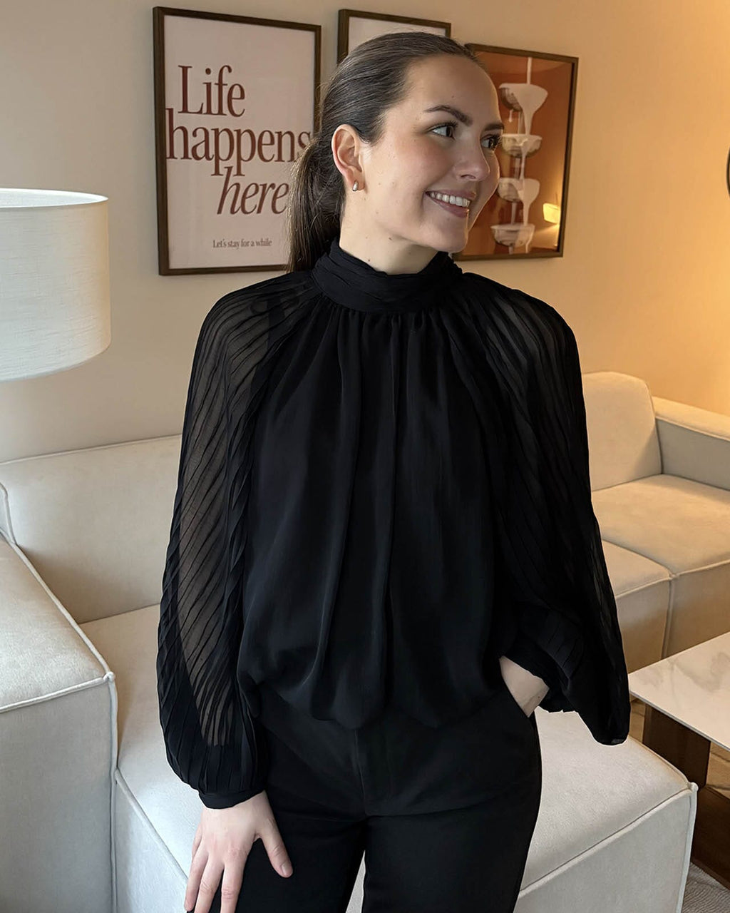 Y.A.S Bluse Solera LS Top - Black