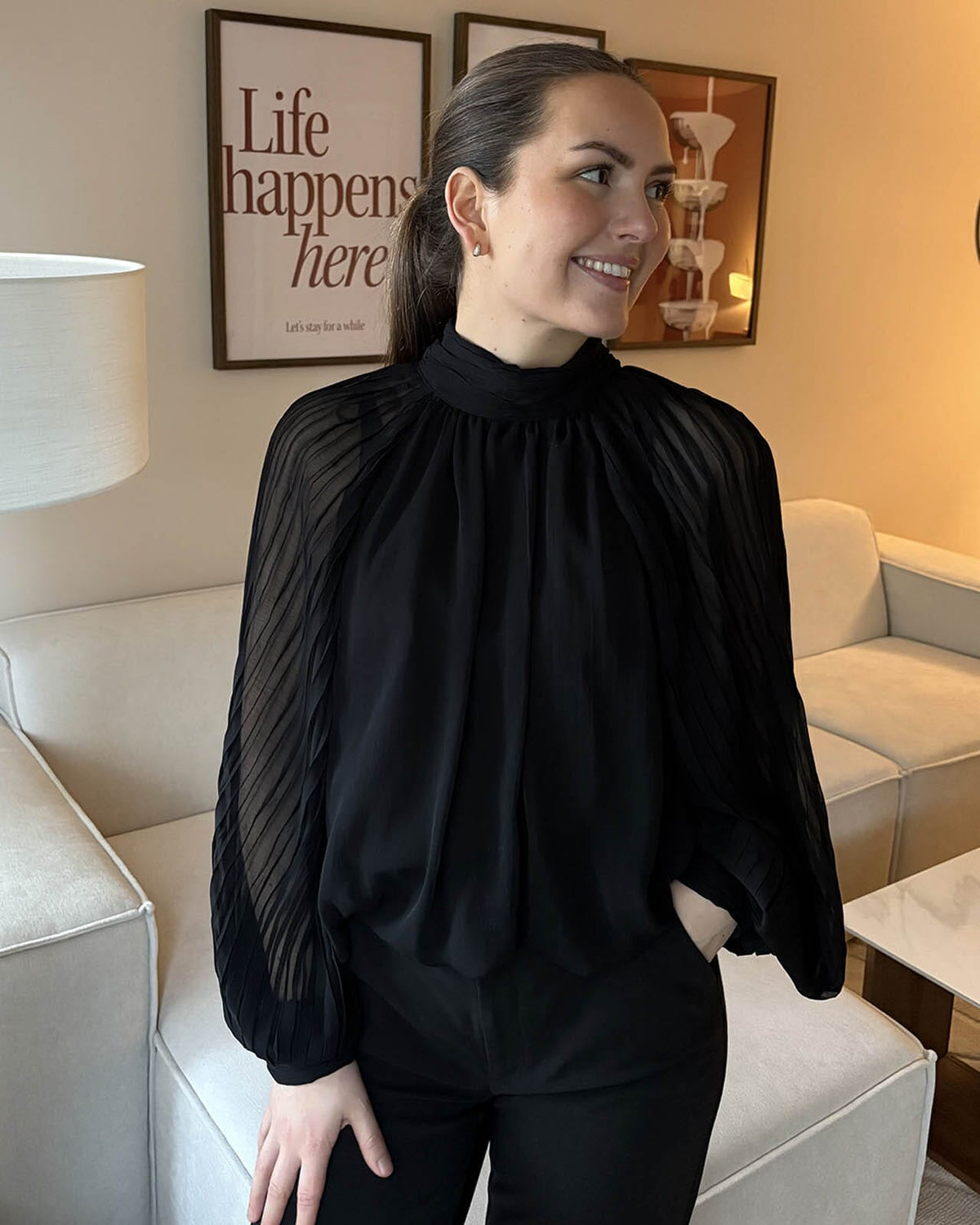 Y.A.S Bluse Solera LS Top - Black