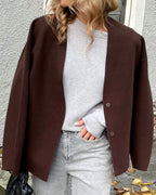 VILA Jakke Juice Loose L/S Jacket - Coffee Bean