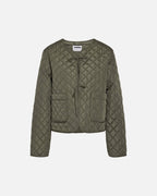 NOISY MAY Jakke Iris Quilted Bow Jacket - Kalamata