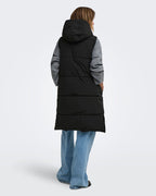 JDY Boblevest Blair Long Hood Waistcoat - Black/ Contrast Black