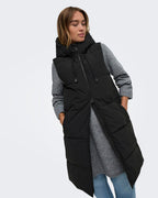 JDY Boblevest Blair Long Hood Waistcoat - Black/ Contrast Black