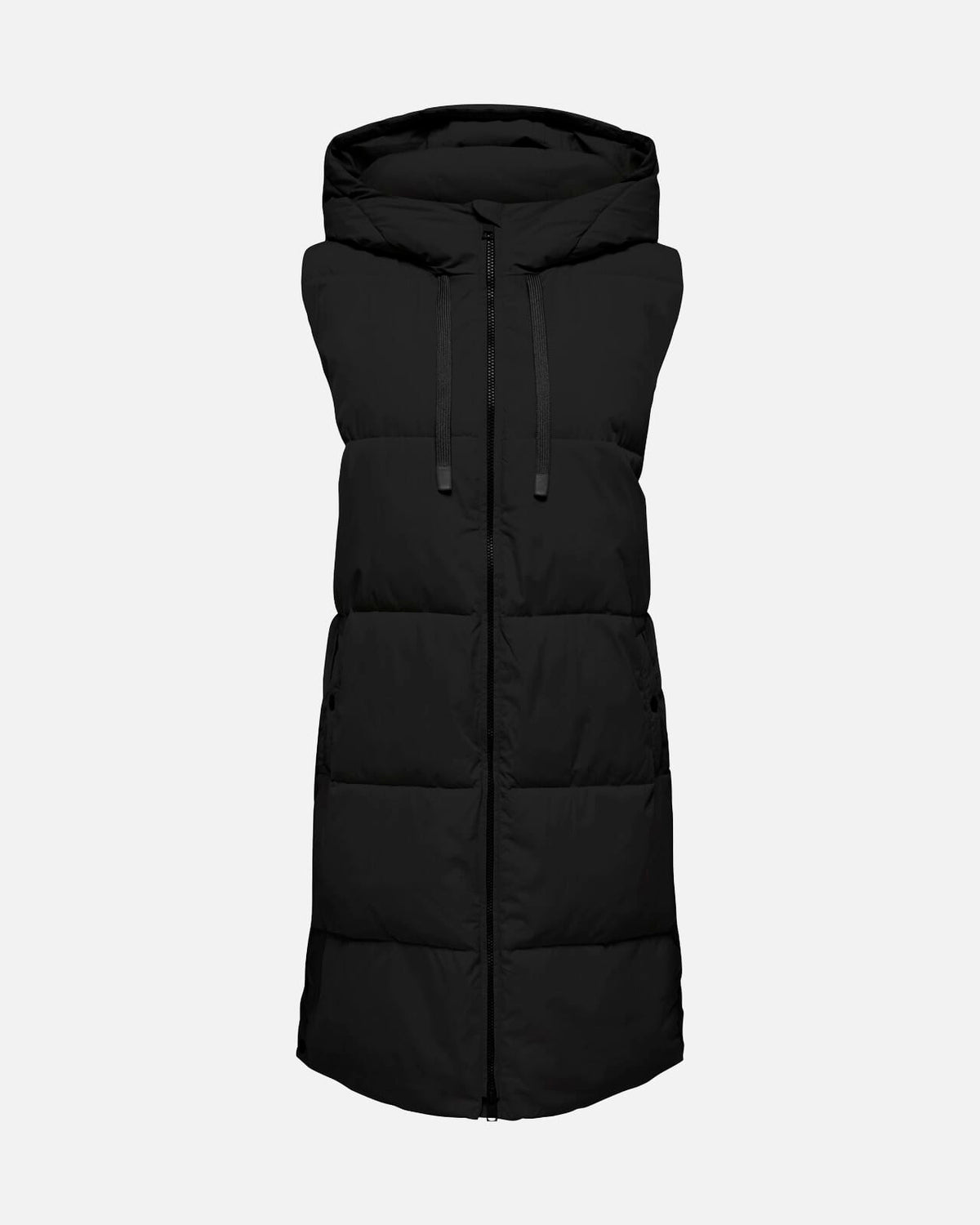 JDY Boblevest Blair Long Hood Waistcoat - Black/ Contrast Black