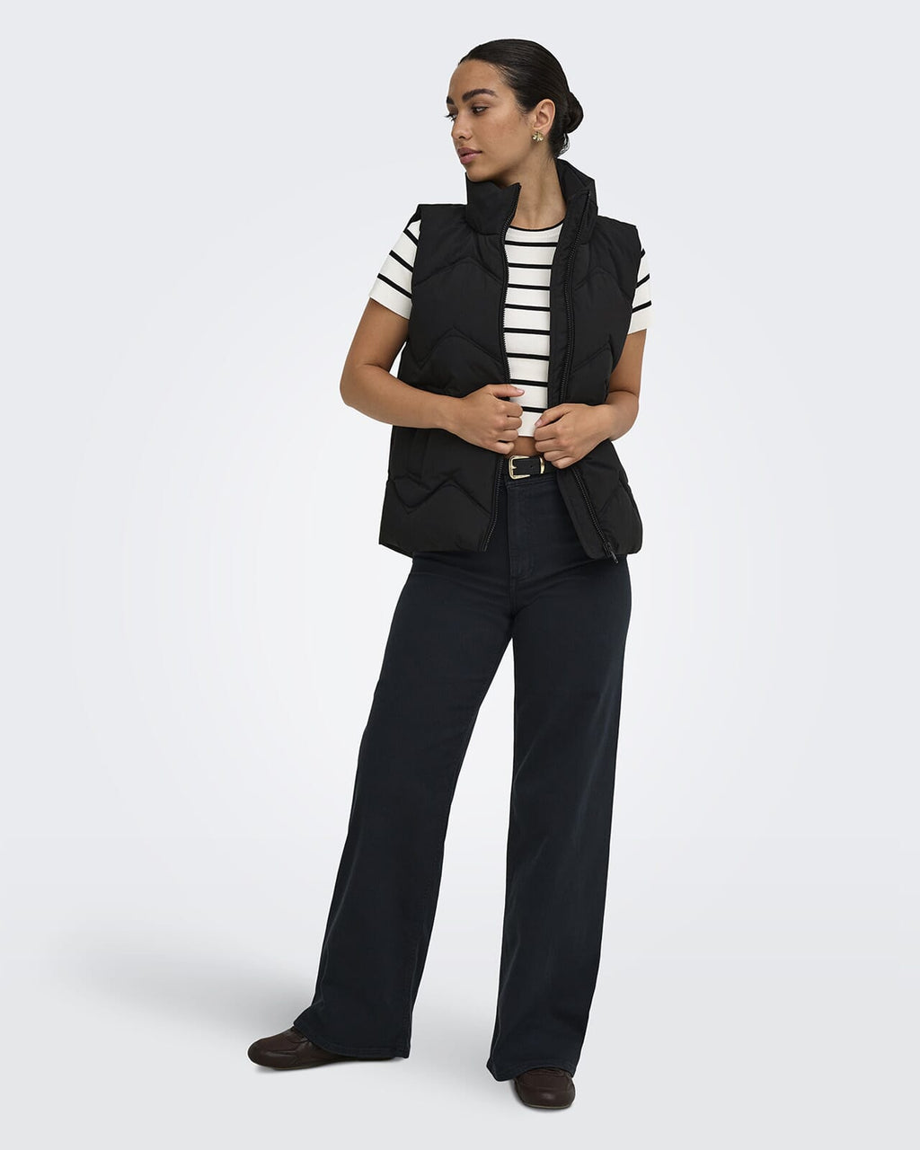 JDY Boblevest Power Short Waist - Black