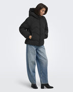 JDY Boblejakke Power Short Hood Puffer - Black