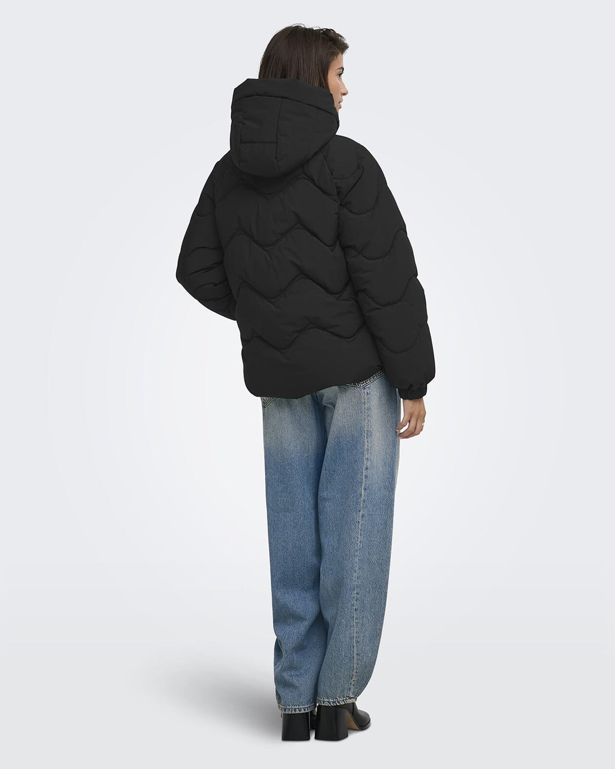 JDY Boblejakke Power Short Hood Puffer - Black
