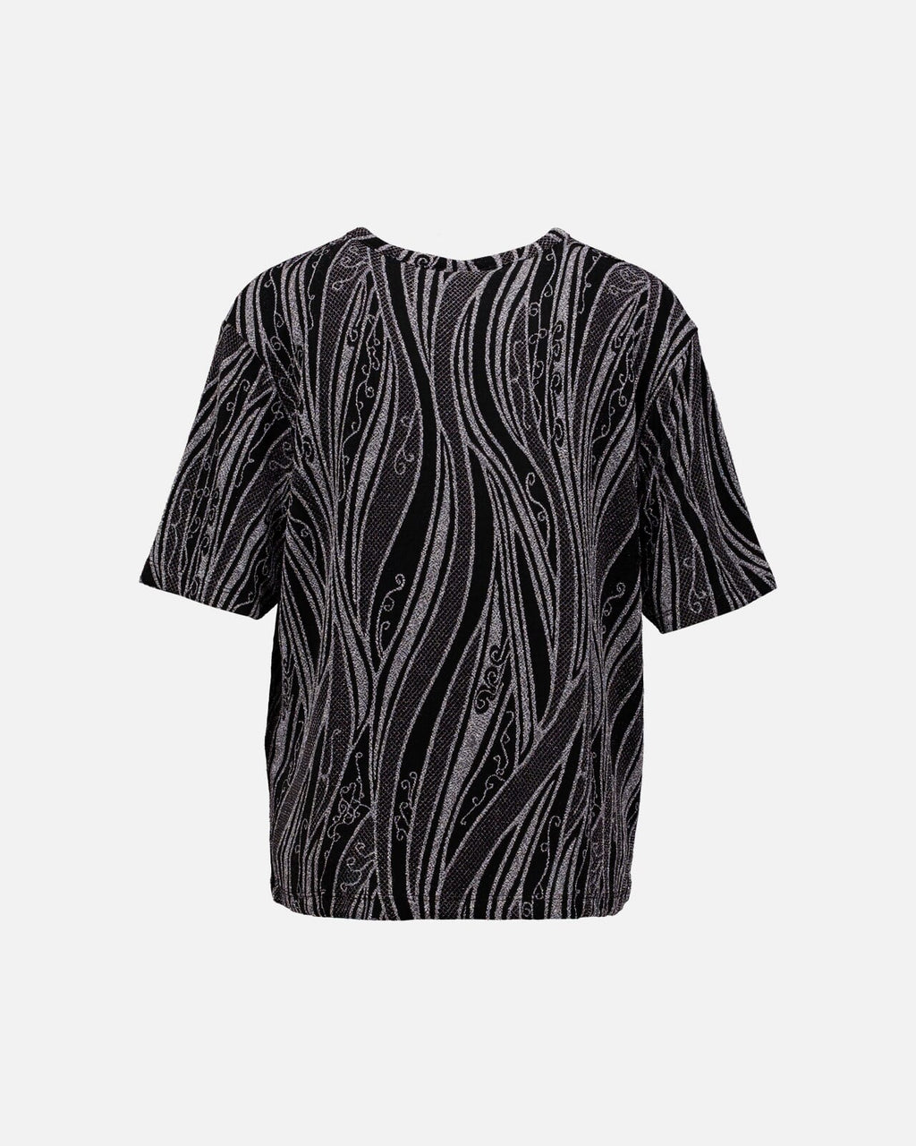 JDY Topp Kiwi S/S O-neck - Black/Silver Glitter