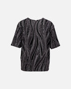 JDY Topp Kiwi S/S O-neck - Black/Silver Glitter