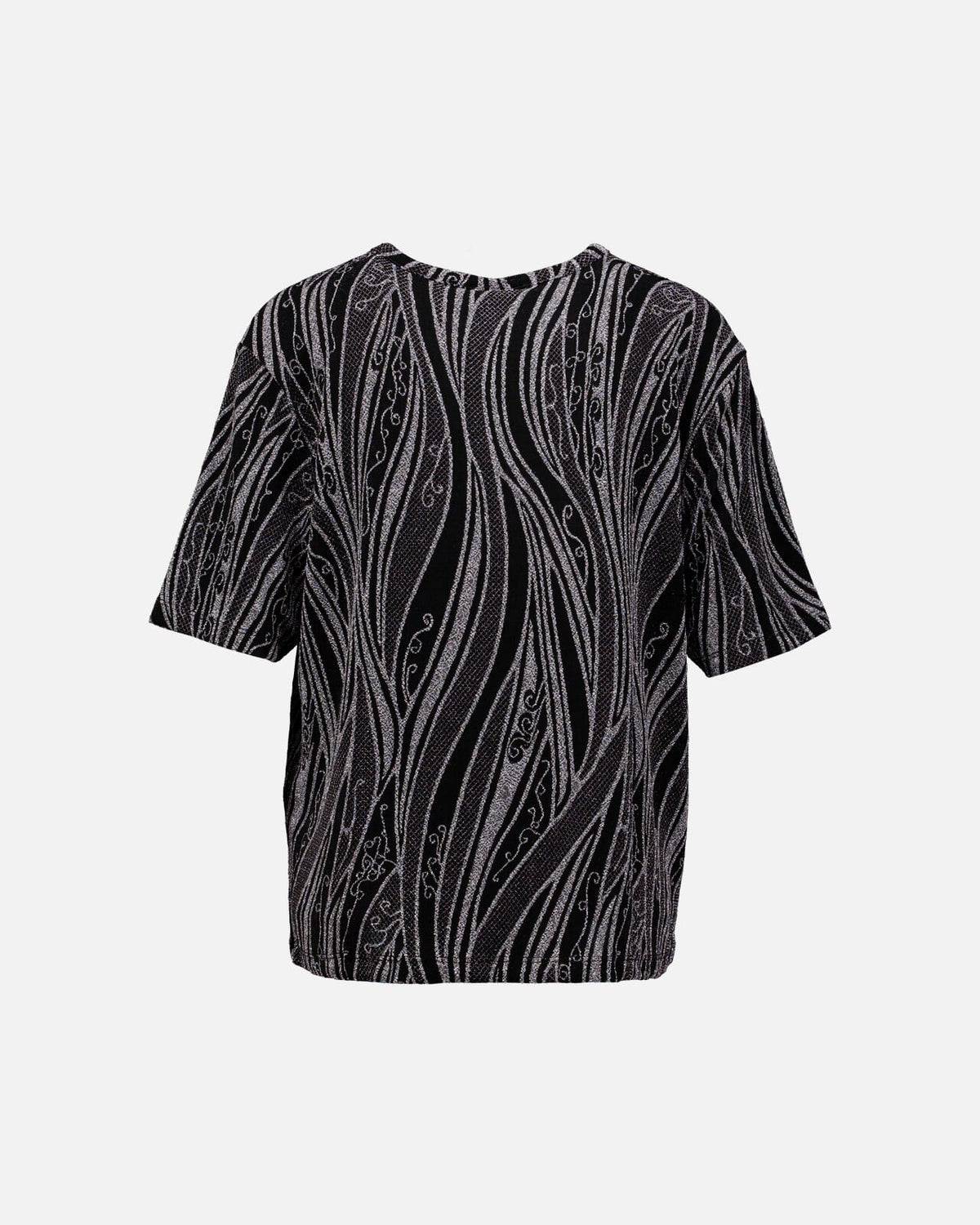 JDY Topp Kiwi S/S O-neck - Black/Silver Glitter