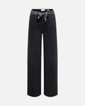 JDY Jeans Vera HW X-mid Scarf - Black Denim/ Black/white Paisley Scarf