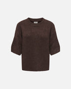 JDY Strikket Topp Dicte S/S Pull O-neck - Chocolate Torte