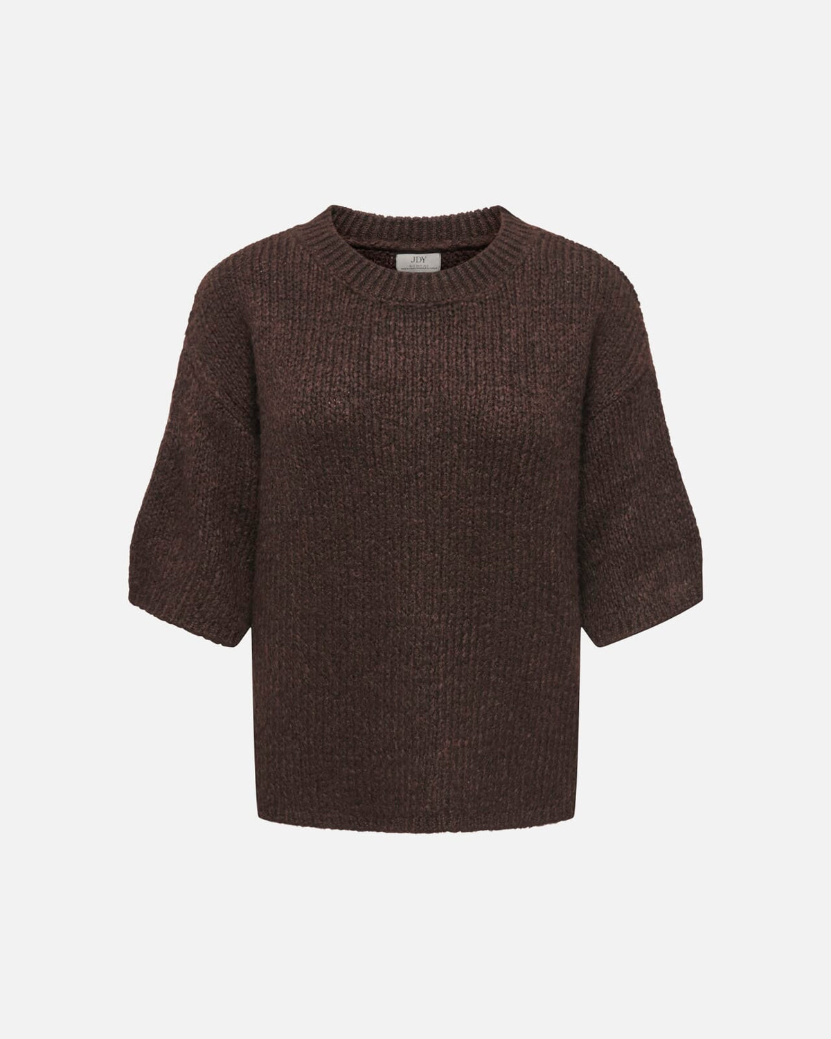 JDY Strikket Topp Dicte S/S Pull O-neck - Chocolate Torte