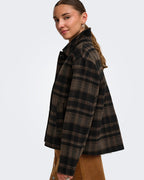 JDY Jakke Astrid Check Short - Chocolate Brown/ Black/ Toffee