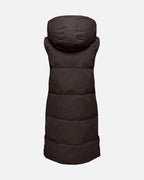 JDY Boblevest Blair Long Hood Waistcoat - Chocolate Torte/ Contrast Black