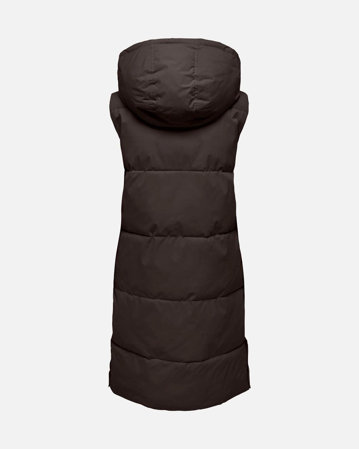 JDY Boblevest Blair Long Hood Waistcoat - Chocolate Torte/ Contrast Black