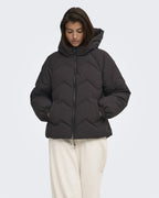 JDY Boblejakke Power Short Hood Puffer - Chocolate Torte