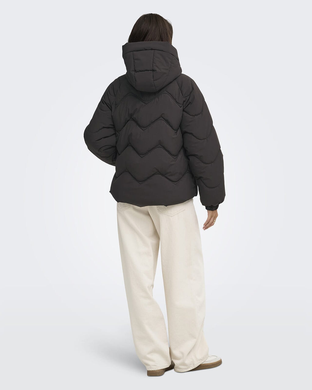 JDY Boblejakke Power Short Hood Puffer - Chocolate Torte