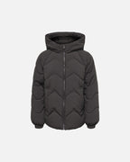 JDY Boblejakke Power Short Hood Puffer - Chocolate Torte