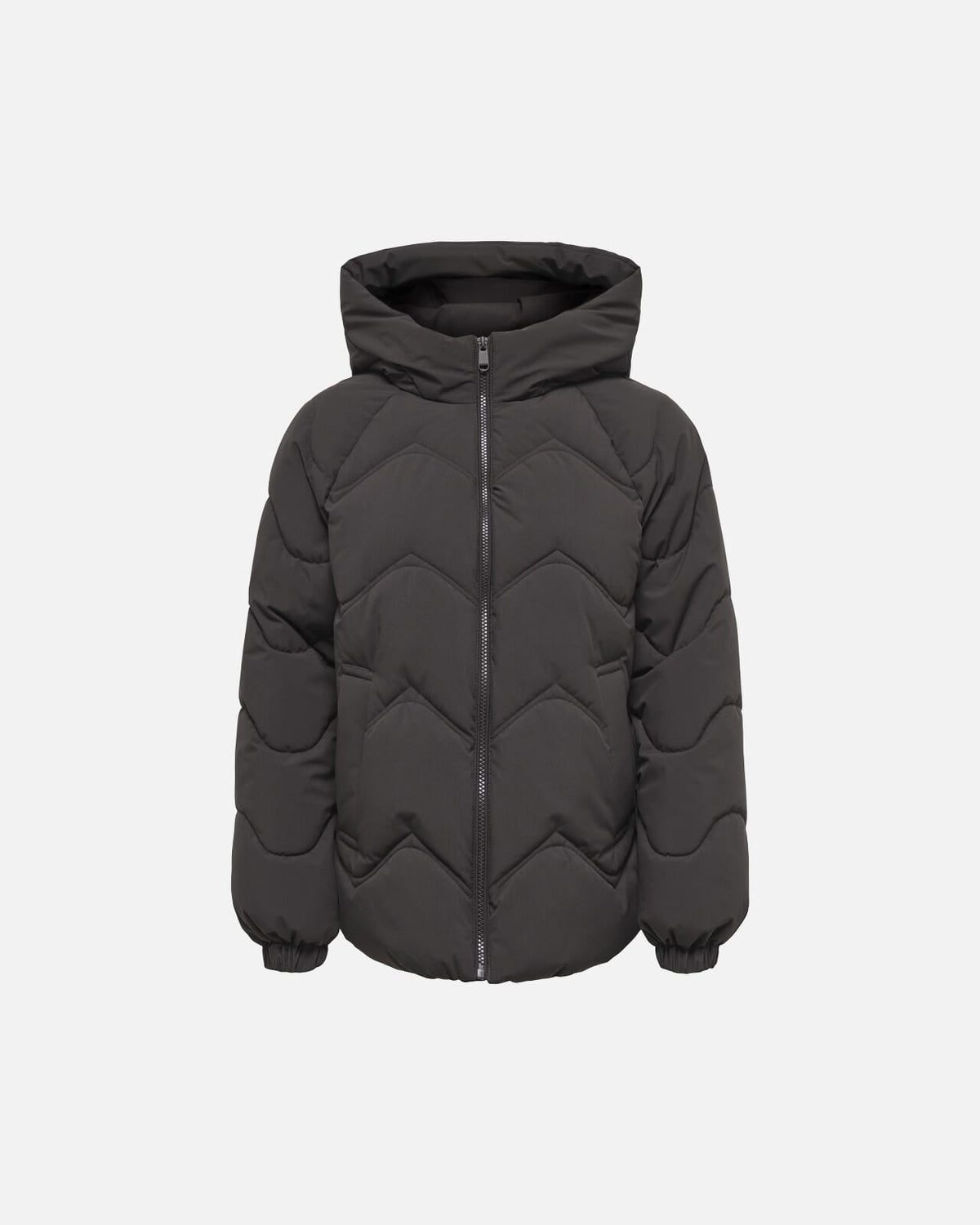 JDY Boblejakke Power Short Hood Puffer - Chocolate Torte