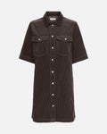 JDY Kjole Shiraz S/S Button - Chocolate Torte