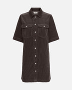 JDY Kjole Shiraz S/S Button - Chocolate Torte