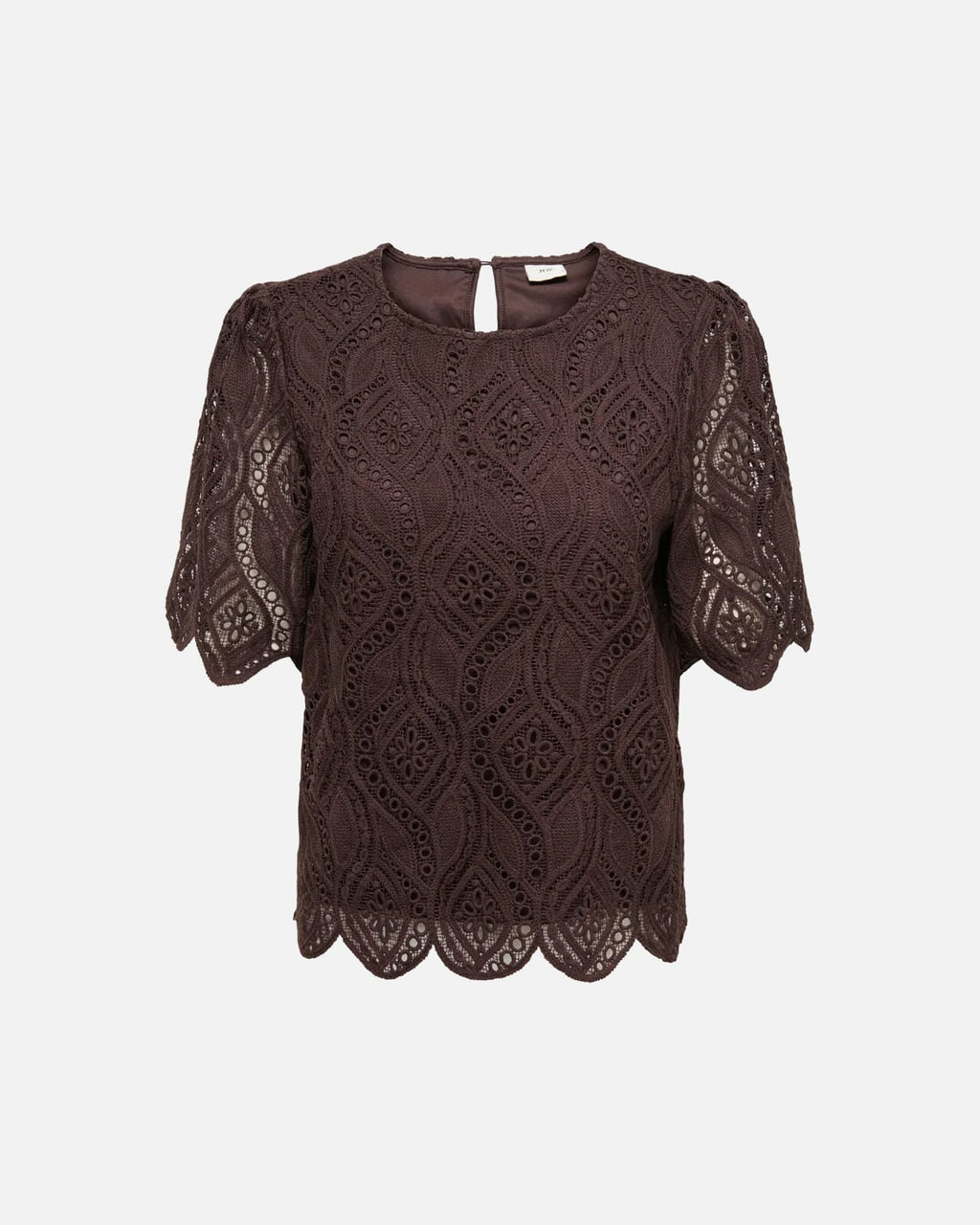 JDY Topp Gilda S/S Lace - Coffee Bean