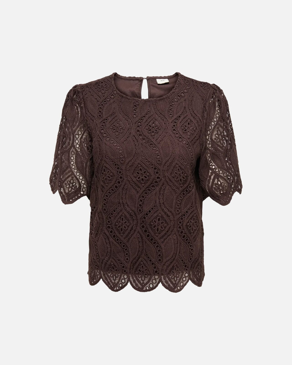 JDY Topp Gilda S/S Lace - Coffee Bean